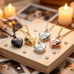316L roestvrij staal hart pootafdruk huisdier as <span class=keywords><strong>urn</strong></span> ketting te openen herdenkingshanger voor hond kat verlies herdenkingsjuwelen - Product Image 4