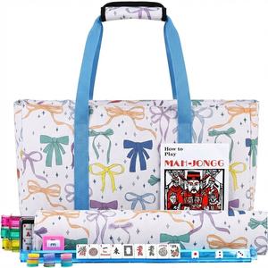 Sac de <span class=keywords><strong>Mahjong</strong></span> Américain Transfrontalier, Trousse de Maquillage Portable, Ensemble de Trois Pièces, Grande Capacité, Ultra-Léger, Résistant à l'Usure, Motif Dessin Animé - Product Image 1