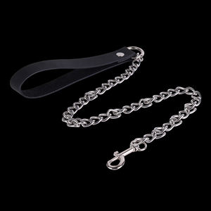 Collar de cuello de cuero PU ajustable con anillo de tachuelas con pinchos y cadena de correa de metal BDSM Bondage Neck Restricción - Product Image 5