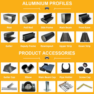 Panneaux <span class=keywords><strong>de</strong></span> toiture en polycarbonate à double paroi, structure en aluminium, nouveau design moderne, <span class=keywords><strong>abri</strong></span> <span class=keywords><strong>de</strong></span> voiture avec gouttières métalliques - Product Image 6