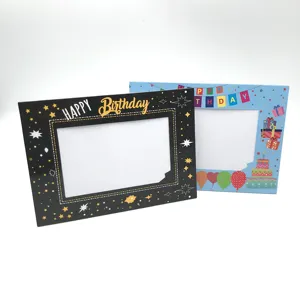 Cadre photo en carton joyeux anniversaire et noël, cadre de photo de 4x6 pouces, 16 pièces