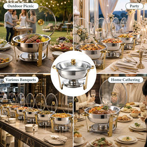 Juego de Recipientes para Calentar Comida de Acero Inoxidable con Tapa Abatible, Acabado Pulido, Capa de Aislamiento Térmico, Recubrimiento en Polvo de Grado Alimenticio, Resistente - Product Image 5