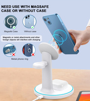 Base de Carga 3 en 1 para Escritorio, Carga Rápida de 15W para Teléfono Celular, Reloj Inteligente y Auriculares, con Indicador LED Azul Luminoso