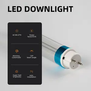 8ft Led-Lampen 5000K Daglicht Ballast Bypass Equivalent R17d/Ho F96t12/Dw/Ho Doorzichtige Hoes T8 T10 T12 Fluorescerende Vervanging