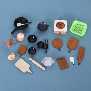 Accessori in Miniatura per Cucina di Casa delle Bambole, Giocattoli Alimentari in Miniatura, Pentole, Ciotole, Vassoi, Utensili da Cucina, Decorazioni Fai-da-Te - Product Image 1