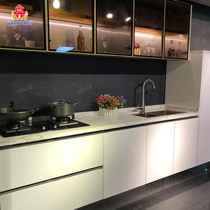 Encimera de Cocina Prefabricada de Aluminio y Fibra de Vidrio de Kenia, con Gabinete Colgante de Tailandia, Encimera de Cocina de Vidrio y Acero Inoxidable - Product Image 2