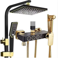 Robinet de salle de bain thermostatique en laiton de haute qualité IProSan à 4 fonctions, ensemble de douche à jet doux 8272-44