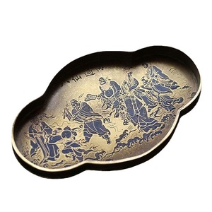 Soporte para tetera de cobre puro lacado estilo antiguo, hecho a mano, forma irregular, para mesa de preparación de té Kung Fu. - Product Image 2