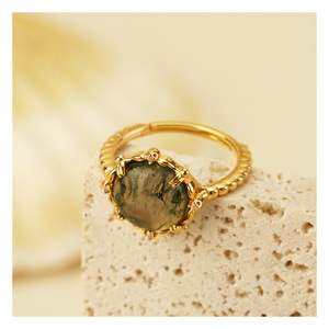 Anello in Argento 925 con Agata Muschiata, Pietra Cristallina Naturale per Matrimoni, Fidanzamenti, Regali, Feste e Anniversari - Product Image 3