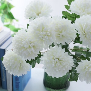 ดอกเบญจมาศสีขาวหลากสีสันจากจีน T0467 ดอกไม้ประดิษฐ์จากผ้าไหมสำหรับงานศพ - Product Image 2