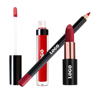 Kit de Lábios 3 em 1 Atacado Novíssima Marca Batom Líquido Matte à Prova d'Água de Longa Duração de Alta Qualidade com Delineador Labial - Product Image 3