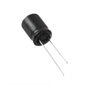 Condensador de Canal de Fabricante, Aluminio, 4.7uF, 20%, 450V, Radial, de Orificio Pasante, 4.7 uF 450PK4R7MEFC10X12.5 - Product Image 1