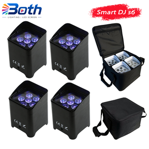 ไฟพาร์ LED แบตเตอรี่ RGBWA+UV 6x18W พร้อมกระเป๋า รีโมทคอนโทรล WiFi DMX Uplight สำหรับงานดีเจ งานแต่งงาน และเวที - Product Image 1