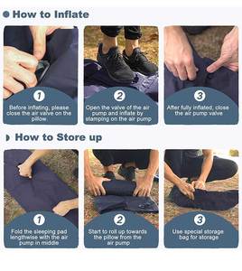 Portable Inflatable Camping Sleeping <b>Mat</b> With Pillow Air Pump Ultralight Outdoor Sleeping Pad for Hiking Travel - Product Image 6
