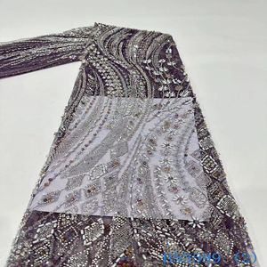 Net Sequin Lace With Beads and Pearls for Weddings and <strong>Queues</strong> - Product Image 1