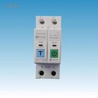 Disjoncteur intelligent WiFi Tuya avec télécommande, mesure de consommation, 230V, matériau PA66, capacité de coupure 6kA, montage sur rail