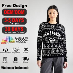 Custom Jacquard Knitted Pullover Matching Ugly <strong>Christmas</strong> Sweater <strong>Family</strong> Knitwear Woman Xmas <strong>Jumper</strong> for Couple - Product Image 2
