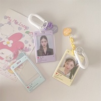 Porte-cartes rectangulaire en acrylique transparent en gros, petit porte-photo d'identité, porte-clés DIY pour cartes Goo