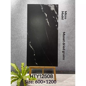 Carreaux de céramique, carreaux de sol rétro 600x1200 de luxe mat foncé, micro-moulés noirs, antidérapants et résistants à - Product Image 4