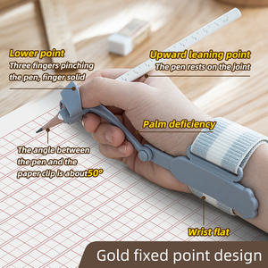 OEM/ODM Stylo pour enfants Poignée d'aide à l'écriture Positionnement à trois doigts Anti-crochet Bracelet Silicone Poignée de crayon - Product Image 5