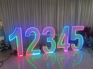 Lettres lumineuses LED RGB personnalisées à changement <span class=keywords><strong>de</strong></span> couleur, lettres <span class=keywords><strong>de</strong></span> marquise, lettres lumineuses pour mariage, grands numéros lumineux - Product Image 2
