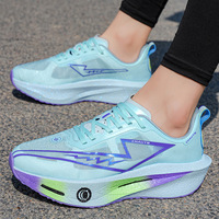 Chaussures de course pour hommes et femmes, baskets de sport respirantes, légères et confortables, avec coussin d'air et plaque en carbone, pour Marathon et activités de plein air