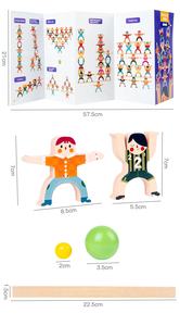 Muestra <span class=keywords><strong>gratis</strong></span> juguetes apilables de madera circo Hercules compañía acrobática bloques de construcción de equilibrio rompecabezas de Madera Juguetes apilables - Product Image 4