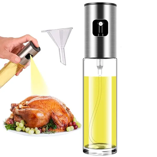 Olive Oil Spray Bottle 100 ml Fine Mist Oil Sprayer For Cooking BBQ Air Fryer Vegetable Vinegar Oil Portable Kitchen