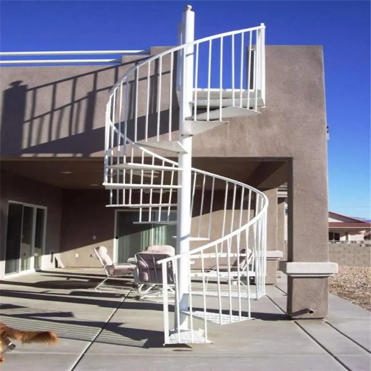 डेक इस्तेमाल किया आउटडोर धातु सीढ़ियों/स्टील रीढ़ सर्पिल सीढ़ी कीमतों