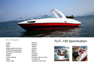 Fabricant de bateaux chinois, yacht de luxe à grande vitesse en fibre de verre de 24 pieds avec moteur de 150 CV - Product Image 6