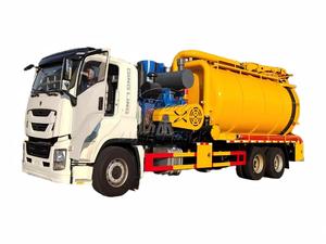 รถดูดสิ่งปฏิกูลอีซูซุ 6x4 พร้อมเครื่องฉีดน้ำแรงดันสูง, เครื่องยนต์ขับเคลื่อนพร้อมปั๊มโรตส์นำเข้าสำหรับงานเหมืองและงานท่อระบายน้ำ, รถดูดสิ่งปฏิกูล - Product Image 1