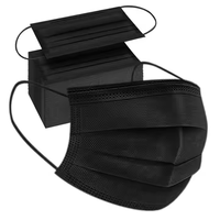Masque facial noir jetable 3ply Protection quotidienne Respirateurs et masques Tissu non tissé