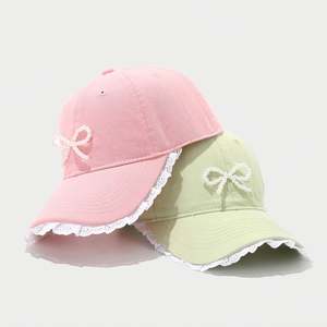 Gorras de Béisbol Deportivas para Mujer, con Borde de Encaje, Parte Superior Suave y Lazo de Perlas - Product Image 3