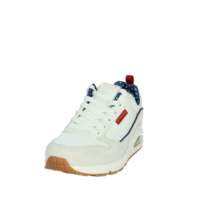 Zapatillas Deportivas Donna con Amortiguación de Aire, con Cordones, Blancas y Azules, Talla 39, Entresuela EVA Acolchada, Parte Superior Sintética con Diseño de Estrellas, Suela de Goma