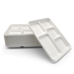 Disposable Sugarcane Food Containers Biodegradable Bagasse Clamshell Lunch Box