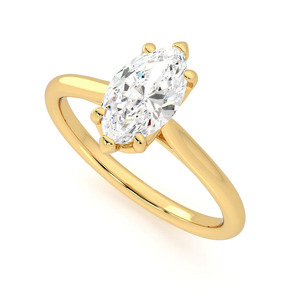 Anillo de Compromiso de Plata de Ley 925 Personalizado con Moissanita de 1 Quilate en Forma de Ojo de Caballo para Mujer con Certificación GRA - Product Image 5