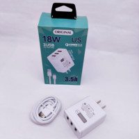 Chargeur universel pour téléphone portable électrique 3 ports USB 5V/3A 12W à charge rapide avec protection OTP/OVP pour écouteurs et téléphones portables - Vente en gros