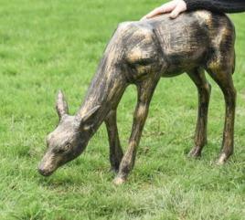 Escultura de ciervo de bronce para decoración de Navidad, Reno fundido a mano, estatua de jardín Vintage, figurita de ciervo fundido, tamaño real - Product Image 3