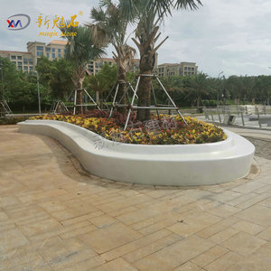 Nuevo Banco de Jardín de Piedra Mágica UHPC, Hecho a Medida, Color Blanco Grisáceo, Asientos para Paisajismo - Product Image 2