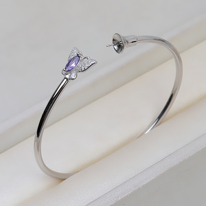 Bracelet papillon en argent S925 fait main avec anneau, ensemble de bijoux en perles élastiques pour femmes, accessoires de support vides 2696 - Product Image 2