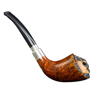 Muxiang Briar Wood Pipe Free Type With Silver Rings Tobacco Smoking Accessory - Product Image 4