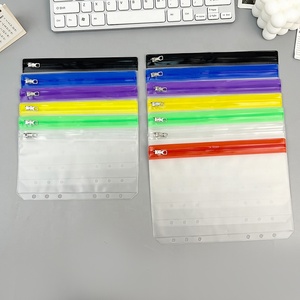 12pcs Binder Pockets A6 Multicolor Zipper Folders for 6-ring <strong>Notebook</strong> Loose Leaf Bags Pvc Pouch <strong>Document</strong> Filing Cash Envelopes - Product Image 1