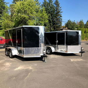 <b>Concession</b> Enclosed Food <b>Trailer</b> Dark Black Color Food Serving Outdoor Refrigerator Mobile <b>Trailer</b> Large Capacity Kentucky - Product Image 1