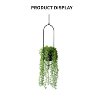 Support de plante de pot de fleur enduit de poudre de planteur suspendu de plafond de mur en métal du milieu du siècle pour la maison ou le jardin