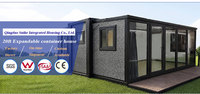 Maison conteneur modulaire préfabriquée en acier, étanche et résistante aux intempéries, à double aile extensible, pour usage en villa ou atelier