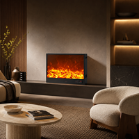 Cheminée électrique décorative autoportante avec effet de flamme réaliste, télécommande infrarouge et effet de feu multicolore