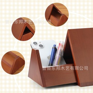 Estantería de madera para escritorio, soporte triangular para libros, estante de lectura para el hogar y la Oficina, Material de madera de una sola capa - Product Image 1