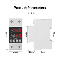 Relais de protection de courant et de tension AC intelligent réglable sur rail DIN 220V, monophasé, protection contre les surtensions, stabilisateur numérique