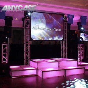 Escenario Portátil ANYCASE de 2x2 pies, Cubo LED ProX Lumo, Instalación Rápida, Cabina para Eventos, Escenario Acrílico para Bodas - Product Image 1
