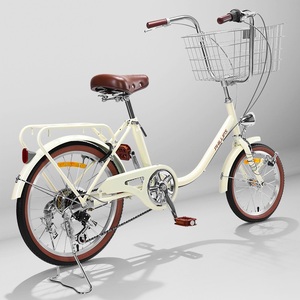 <span class=keywords><strong>Bicicleta</strong></span> Urbana de 20"/24" con Ruedas Mixtas para Mujer, Cuadro de Acero, Frenos V-Brake, Estilo Vintage, para Desplazamientos Urbanos, Cómoda para Estudiantes - Product Image 2